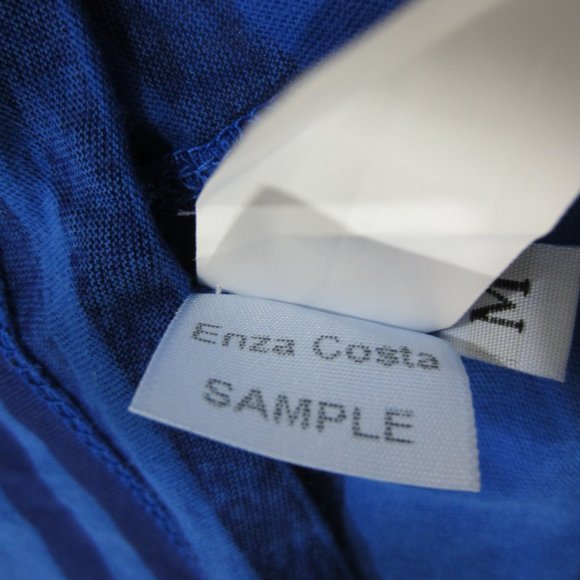 Enza Costa Striped Blue Sleeveless Lightweight Casual Sample Tank Top Sz M NWT - Picture 5 of 8